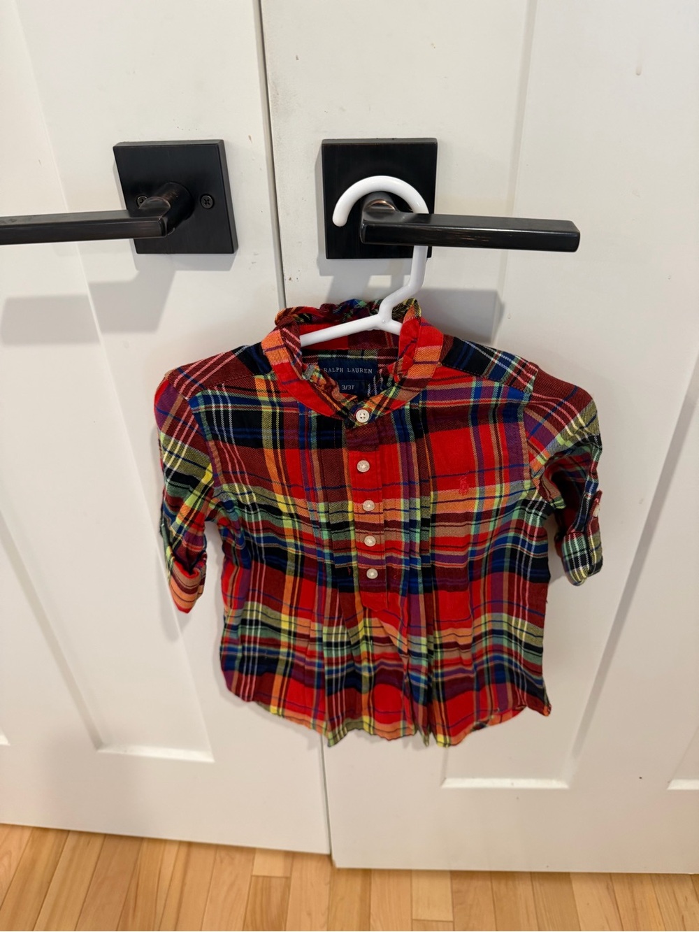 NWT Ralph Lauren Red, Yellow & Blue Plaid Button-Down Shirt for Kids
